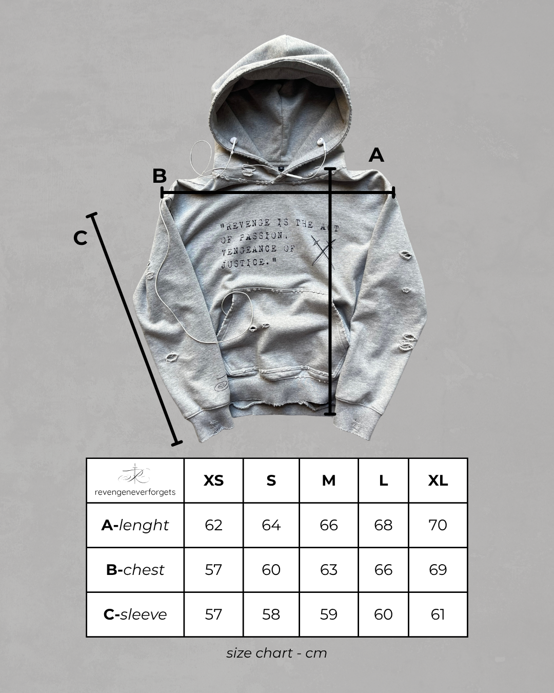 "vengeance” hoodie